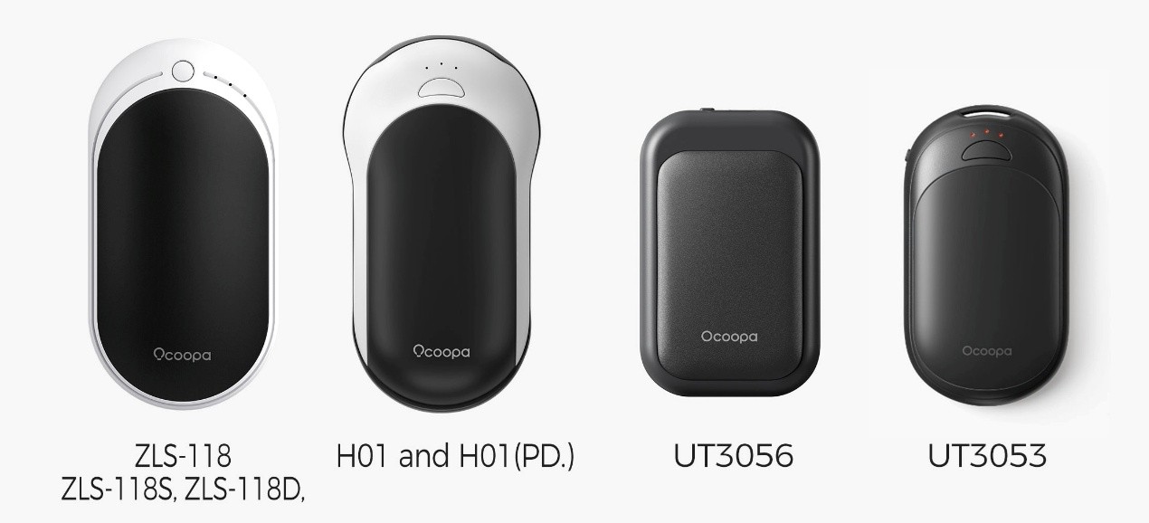 Recalled OCOOPA Rechargeable Hand Warmers – models